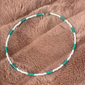 Blue and White seed bead Choker-SOLD